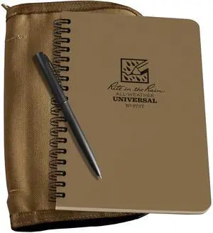 Weatherproof Side Spiral Kit: Tan CORDURA® Fabric Cover, 4.625" x 7" Tan Notebook, and Weatherproof Pen (No. 973T-KIT) Weatherproof Side Spiral Kit: Tan CORDURA® Fabric Cover, 4.625" x 7" Tan Notebook, and Weatherproof Pen (No. 973T-KIT)