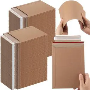 400 Pieces 6x8 Rigid Photo Mailers, 350gsm Keep Flat Cardboard Shipping Envelopes with Self Adhesive for Photos, Documents, Prints, CDs, Small Business Mailing 400 Pieces 6x8 Rigid Photo Mailers, 350gsm Keep Flat Cardboard Shipping Envelopes with Self Adhesive for Photos, Documents, Prints, CDs, Small Business Mailing