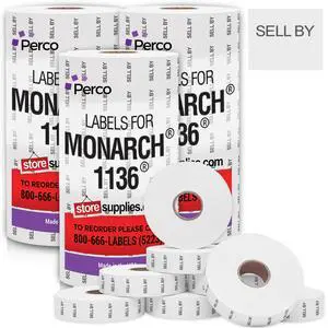 Pricing Labels for Monarch 1136 Sell BY - 42,000 Labels w/ 24 Rolls Value Pack, 3 Sleeves - Made in USA Pricing Labels for Monarch 1136 Sell BY - 42,000 Labels w/ 24 Rolls Value Pack, 3 Sleeves - Made in USA