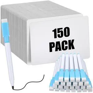 150 Pcs Dry Erase Lapboard Set with Markers Dry Erase Boards Classroom Pack Small White Board 9"X12" Mini Double Sided Whiteboard Set Lapboards for School Supplies 150 Pcs Dry Erase Lapboard Set with Markers Dry Erase Boards Classroom Pack Small White Board 9"X12" Mini Double Sided Whiteboard Set Lapboards for School Supplies