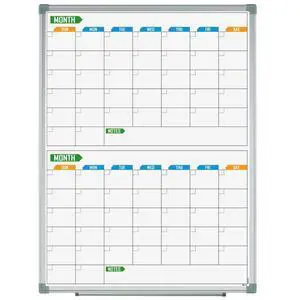 2 Monthly Dry-Erase Calendar Whiteboard, 24" x 18", Wall-Mounted Aluminum-Framed Calendar Board 2 Monthly Dry-Erase Calendar Whiteboard, 24" x 18", Wall-Mounted Aluminum-Framed Calendar Board