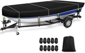 900D Heavy Duty Jon Boat Cover 16-18 ft, Waterproof with 10 Pcs Windproof Straps, Premium Protection, Essential Jon Boat Accessories for Beam Width up to 79 inch 900D Heavy Duty Jon Boat Cover 16-18 ft, Waterproof with 10 Pcs Windproof Straps, Premium Protection, Essential Jon Boat Accessories for Beam Width up to 79 inch