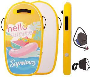 Inflatable Boogie Board, Bodyboard - Lightweight PVC Core Boogie Boards for Beach & Pool, Foldable with Wrist Straps, Ideal Surfing Gear for Teens and Adults Inflatable Boogie Board, Bodyboard - Lightweight PVC Core Boogie Boards for Beach & Pool, Foldable with Wrist Straps, Ideal Surfing Gear for Teens and Adults