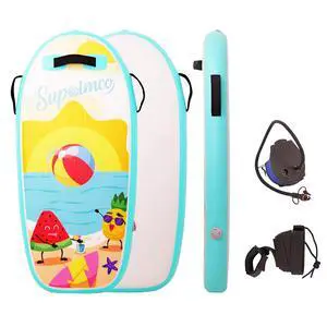 Inflatable Boogie Board, Bodyboard - Lightweight PVC Core Boogie Boards for Beach & Pool, Foldable with Wrist Straps, Ideal Surfing Gear for Teens and Adults Inflatable Boogie Board, Bodyboard - Lightweight PVC Core Boogie Boards for Beach & Pool, Foldable with Wrist Straps, Ideal Surfing Gear for Teens and Adults