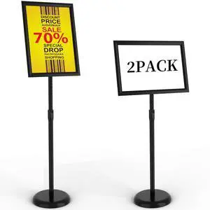 11x17 inch Adjustable Floor Standing Solder Stand | 2Pack, Pedestal Sign Stand, Round Base For Display & Advertisement, Outdoor Compatible 11x17 inch Adjustable Floor Standing Solder Stand | 2Pack, Pedestal Sign Stand, Round Base For Display & Advertisement, Outdoor Compatible