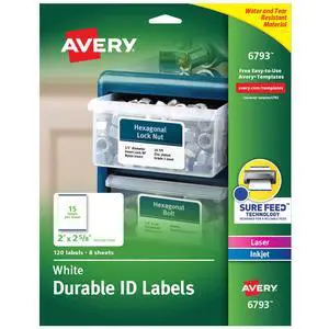 Durable ID Labels, Permanent Adhesive, 2 x 2-5/8, 5 Packs (6793) Durable ID Labels, Permanent Adhesive, 2 x 2-5/8, 5 Packs (6793)