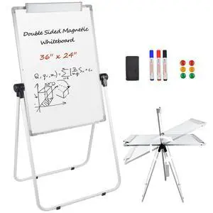 Stand White Board - 36 x 24 Inch Double Sided Magnetic Dry Erase Board with Stand Height Adjustable, 3' x 2' Flip Chart Easel Stand Portable(White) Stand White Board - 36 x 24 Inch Double Sided Magnetic Dry Erase Board with Stand Height Adjustable, 3' x 2' Flip Chart Easel Stand Portable(White)