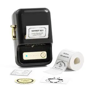 B21 Label Maker Machine with Tape, 2Inch Portable Labeler, Black | Thermal Sticker Printer for Gift Jar Candle Address Labels for Home Office Business Organization, Supports Mobile & PC B21 Label Maker Machine with Tape, 2Inch Portable Labeler, Black | Thermal Sticker Printer for Gift Jar Candle Address Labels for Home Office Business Organization, Supports Mobile & PC