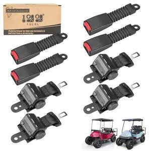 4PCS Universal Retractable Golf Cart Seat Belt Kit for Yamaha, EZGO, Club Car, Fits Front Rear Seat (Not Include Bracket) 4PCS Universal Retractable Golf Cart Seat Belt Kit for Yamaha, EZGO, Club Car, Fits Front Rear Seat (Not Include Bracket)