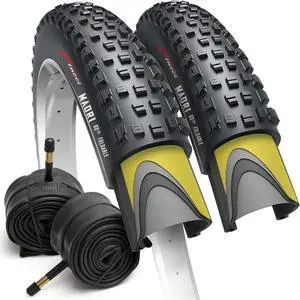 Set 29x2.25 Mountain Bike Tire & Tubes Schrader/Presta - Foldable 57-622 | Folding 29 inch Bicycle Tyres, Accessories for Mountain, Enduro and MTB Bikes, Front and Rear Replacement, 1mm Anti Puncture Set 29x2.25 Mountain Bike Tire & Tubes Schrader/Presta - Foldable 57-622 | Folding 29 inch Bicycle Tyres, Accessories for Mountain, Enduro and MTB Bikes, Front and Rear Replacement, 1mm Anti Puncture