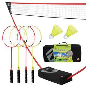 Portable Badminton Set with Freestanding Base - Sets Up on Any Surface in Seconds - No Tools or Stakes Required Portable Badminton Set with Freestanding Base - Sets Up on Any Surface in Seconds - No Tools or Stakes Required