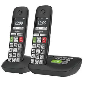 E295A Duo Two Big Button Phones Cordless Made in Germany Big 2 Display Extra Large Keys and Easy Usability Call-Blocker Phonebook with 100 Contacts, Black E295A Duo Two Big Button Phones Cordless Made in Germany Big 2 Display Extra Large Keys and Easy Usability Call-Blocker Phonebook with 100 Contacts, Black
