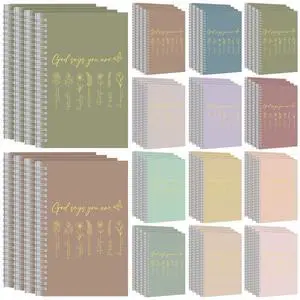 48 Pcs Floral Christian Spiral Notebook Set A5 Back to School Christian Gifts God Says You Are Bible Verse Inspirational Prayer Journal with Gold Foil Cover for Church 5.8" x 8.3" 48 Pcs Floral Christian Spiral Notebook Set A5 Back to School Christian Gifts God Says You Are Bible Verse Inspirational Prayer Journal with Gold Foil Cover for Church 5.8" x 8.3"