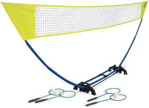 EastPoint Easy Setup Badminton Set - 15 ft Net, 4 Rackets, 2 Shuttlecocks - Quick Setup Net for Backyard Games - Steel Shaft Badminton Rackets for Family Games - Durable Shuttlecocks for Outdoors EastPoint Easy Setup Badminton Set - 15 ft Net, 4 Rackets, 2 Shuttlecocks - Quick Setup Net for Backyard Games - Steel Shaft Badminton Rackets for Family Games - Durable Shuttlecocks for Outdoors
