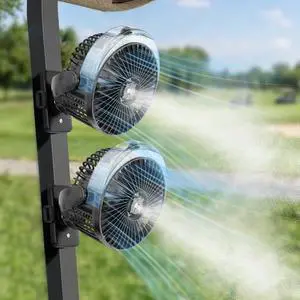 2-Pack Golf Cart Fan with Mister, 2x Magnets & Secure Strap, 12000mAh Battery Operated Misting Fan with 4 Speeds, LED, Timer, Ideal for EZGO Club Car Yamaha, Golf Cart, Cruise Ship Accessories 2-Pack Golf Cart Fan with Mister, 2x Magnets & Secure Strap, 12000mAh Battery Operated Misting Fan with 4 Speeds, LED, Timer, Ideal for EZGO Club Car Yamaha, Golf Cart, Cruise Ship Accessories