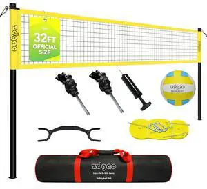 32FT Outdoor&Portable Volleyball Net-Adjustable Thick Dia Poles | Completed Set;Easy Setup&Carry;Good for Backyard&Outdoor sites-Park/Beach/Grass/Lawn;32FT Official Size;Durable Materials 32FT Outdoor&Portable Volleyball Net-Adjustable Thick Dia Poles | Completed Set;Easy Setup&Carry;Good for Backyard&Outdoor sites-Park/Beach/Grass/Lawn;32FT Official Size;Durable Materials