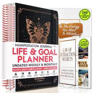 Manifestation Journal Hourly, Weekly & Monthly Planner | 12-Month to Increase Productivity, Life Organizer & Goal Planner | Spiral Journal, Habit Tracker, Foldable Vision Board, Gift Box & Stickers Manifestation Journal Hourly, Weekly & Monthly Planner | 12-Month to Increase Productivity, Life Organizer & Goal Planner | Spiral Journal, Habit Tracker, Foldable Vision Board, Gift Box & Stickers