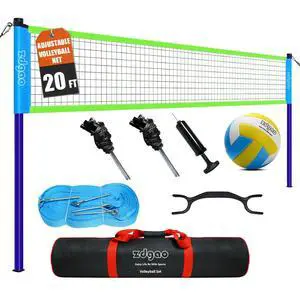 Outdoor Portable Adjustable Volleyball Net System with Bag | Complete Practice Kit| Height Adjustable|Multiple Size| for backyard, beach, and lawn play| Portable|Easy Set up Outdoor Portable Adjustable Volleyball Net System with Bag | Complete Practice Kit| Height Adjustable|Multiple Size| for backyard, beach, and lawn play| Portable|Easy Set up