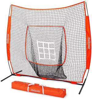 7 ft x 7 ft Baseball & Softball Nets - Red, Black, Drip or PRO - Practice Hitting & Pitching Net with Bow Type Frame, Carry Bag and Strike Zone, Great for All Skill Levels 7 ft x 7 ft Baseball & Softball Nets - Red, Black, Drip or PRO - Practice Hitting & Pitching Net with Bow Type Frame, Carry Bag and Strike Zone, Great for All Skill Levels