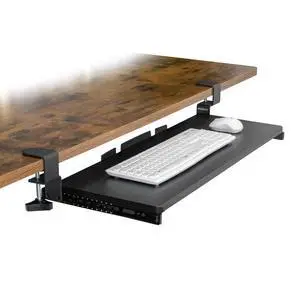 Keyboard Tray Under Desk, 30" (36" Including Clamps) Extra-Wide Pull Out Drawer, No-Drill C-Clamp Mount, Fits Desks 0"1.77" Thick, Holds 11 lbs, Black Keyboard Tray Under Desk, 30" (36" Including Clamps) Extra-Wide Pull Out Drawer, No-Drill C-Clamp Mount, Fits Desks 0"1.77" Thick, Holds 11 lbs, Black