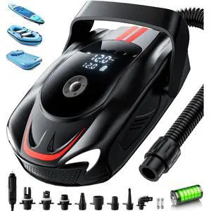 Electric Paddle Board Pump, 22PSI Rechargeable 12000mAh SUP Pump, Theer Stage Inflation/Deflation, Automatic Power-Off Functions, Suitable for Stand up Paddle Boards, Kayak, Surfing Kite, Boat Electric Paddle Board Pump, 22PSI Rechargeable 12000mAh SUP Pump, Theer Stage Inflation/Deflation, Automatic Power-Off Functions, Suitable for Stand up Paddle Boards, Kayak, Surfing Kite, Boat