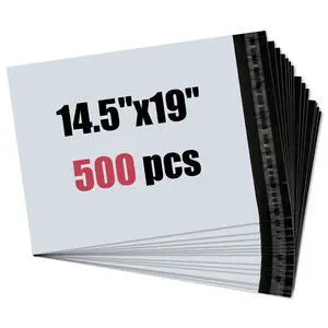 19"x14.5" Poly Mailers 500Pcs Shipping Bags for Clothes, Strong Adhesive Self-Seal Shipping Envelopes Waterproof Packaging Mailing Bags, White Tear-resistant Polymailers for Small Business 19"x14.5" Poly Mailers 500Pcs Shipping Bags for Clothes, Strong Adhesive Self-Seal Shipping Envelopes Waterproof Packaging Mailing Bags, White Tear-resistant Polymailers for Small Business