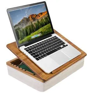 Acacia Wood Easel Lap Desk Natural, Fits 15.6 Laptops | Adjustable 7-Level Laptop Stand, Portable Workstation with Open Storage Acacia Wood Easel Lap Desk Natural, Fits 15.6 Laptops | Adjustable 7-Level Laptop Stand, Portable Workstation with Open Storage