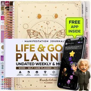 Manifestation Journal Hourly, Weekly & Monthly Planner | 12-Month to Increase Productivity, Life Organizer & Goal Planner | Spiral Journal, Habit Tracker, Foldable Vision Board, Gift Box & Stickers Manifestation Journal Hourly, Weekly & Monthly Planner | 12-Month to Increase Productivity, Life Organizer & Goal Planner | Spiral Journal, Habit Tracker, Foldable Vision Board, Gift Box & Stickers