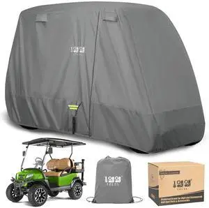 Heavy Duty 650D Golf Cart Cover for 2/4/6 Passengers EZGO, Club Car and Yamaha, All Weather Outdoor Protection Weatherproof Heavy Duty 650D Golf Cart Cover for 2/4/6 Passengers EZGO, Club Car and Yamaha, All Weather Outdoor Protection Weatherproof
