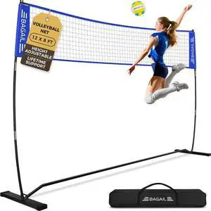 Volleyball Net, 12ft/20ft Portable Volleyball Net for Backyard - Adjustable Height, Heavy-Duty Frame, Freestanding Design - Portable Outdoor/Indoor Volleyball Set with Carry Bag Volleyball Net, 12ft/20ft Portable Volleyball Net for Backyard - Adjustable Height, Heavy-Duty Frame, Freestanding Design - Portable Outdoor/Indoor Volleyball Set with Carry Bag