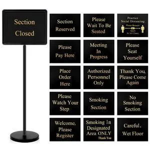 8.5 x 11 Inch Please Seat Yourself Hostess Sign for Restaurant with Stand with 9 Inserts Seating Sign Holder with a Base Sturdy Versatile Yard Advertising Business Store Floor, Black 8.5 x 11 Inch Please Seat Yourself Hostess Sign for Restaurant with Stand with 9 Inserts Seating Sign Holder with a Base Sturdy Versatile Yard Advertising Business Store Floor, Black