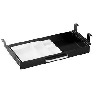 Under Desk Drawer Black 21" with 4 Divider Trays, Under Shelf Pencil Drawer Pull-out, Standing Desk Metal Storage Attachment Slide Out for Workbench Under Desk Drawer Black 21" with 4 Divider Trays, Under Shelf Pencil Drawer Pull-out, Standing Desk Metal Storage Attachment Slide Out for Workbench