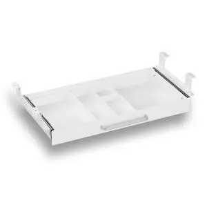 Under Desk Drawer White 21" with 4 Divider Trays, Under Shelf Pencil Drawer Pull-out, Standing Desk Metal Storage Attachment Slide Out for Workbench Under Desk Drawer White 21" with 4 Divider Trays, Under Shelf Pencil Drawer Pull-out, Standing Desk Metal Storage Attachment Slide Out for Workbench