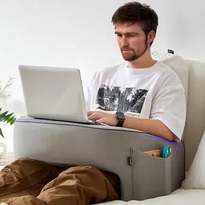 Soft Lap Desk Pillow for Adult, Extra Large Reading Pillow with Pocket, Arm Rest Pillow, Memory Foam Bed Rest Pillow can Reading, Working in Bed Floor Sofa (Grey) Soft Lap Desk Pillow for Adult, Extra Large Reading Pillow with Pocket, Arm Rest Pillow, Memory Foam Bed Rest Pillow can Reading, Working in Bed Floor Sofa (Grey)