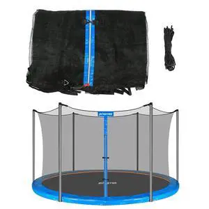 Trampoline Replacement Safety Enclosure Net for 6 Straight Poles Round Frame Trampolines, Breathable and Weather-Resistant Trampoline Net with Adjustable Straps (Net Only) Trampoline Replacement Safety Enclosure Net for 6 Straight Poles Round Frame Trampolines, Breathable and Weather-Resistant Trampoline Net with Adjustable Straps (Net Only)