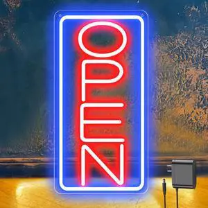 22" X 11" Led Neon Open Signs for Business, Large Open Signs, Plug In Electric Light Up with ON/OFF Switch, Ultra Bright Open Sign for Bar Salon Coffee Stores Club Hotel (Vertical) 22" X 11" Led Neon Open Signs for Business, Large Open Signs, Plug In Electric Light Up with ON/OFF Switch, Ultra Bright Open Sign for Bar Salon Coffee Stores Club Hotel (Vertical)