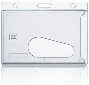 Bulk 50 Pack Horizontal Hard Plastic Badge Holder, Frosted Clear | Heavy Duty ABS, Easy Thumb Access, Rigid Case Single ID Protector Card Holder for Badges, Clips, Lanyards & Reels Bulk 50 Pack Horizontal Hard Plastic Badge Holder, Frosted Clear | Heavy Duty ABS, Easy Thumb Access, Rigid Case Single ID Protector Card Holder for Badges, Clips, Lanyards & Reels