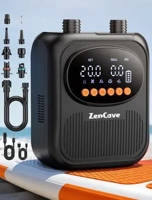 Paddle Board Pump Electric Portable, 20PSI High Pressure SUP Pump | Auto Shut-Off, Rechargeable, 13500mAh Inflates 4 SUPs, Dual-Stage Inflation/Deflation, 12V DC Car Connector for Kayaks, Tents Paddle Board Pump Electric Portable, 20PSI High Pressure SUP Pump | Auto Shut-Off, Rechargeable, 13500mAh Inflates 4 SUPs, Dual-Stage Inflation/Deflation, 12V DC Car Connector for Kayaks, Tents