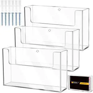 Post Card Holder Display Stand 6 x 4 Inch Wall Mount Index Clear Acrylic Organizer Small Brochure Hanging Pamphlet Holder for Flyer Magazine File Display(12 Pack) Post Card Holder Display Stand 6 x 4 Inch Wall Mount Index Clear Acrylic Organizer Small Brochure Hanging Pamphlet Holder for Flyer Magazine File Display(12 Pack)