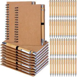 50 Set Bulk Notebooks with Pens Employee Appreciation Gifts, Spiral Kraft Pocket Notebooks Lined Journal with Bamboo Pens Personalized Gifts for Teachers Back to School Favors 50 Set Bulk Notebooks with Pens Employee Appreciation Gifts, Spiral Kraft Pocket Notebooks Lined Journal with Bamboo Pens Personalized Gifts for Teachers Back to School Favors