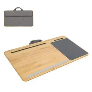 Laptop Lap Desk with Cushion Protable LapDesk with Handle Tablet Support Phone Holder and Mouse Pad Oversized Bamboo Laptop Stand for Sofa Fits Up to 17 Inches Laptop Lap Desk with Cushion Protable LapDesk with Handle Tablet Support Phone Holder and Mouse Pad Oversized Bamboo Laptop Stand for Sofa Fits Up to 17 Inches