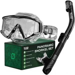 Pano 3 180° Panoramic Dive Mask, Three-Window Tempered Glass Scuba Mask with Dry Top Snorkel, Dual-Layer Silicone Skirt Anti-Leak Diving Gear for Men Women Teens Adults, 4 Color Options Pano 3 180° Panoramic Dive Mask, Three-Window Tempered Glass Scuba Mask with Dry Top Snorkel, Dual-Layer Silicone Skirt Anti-Leak Diving Gear for Men Women Teens Adults, 4 Color Options