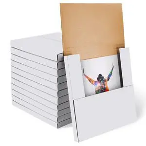 50 Pack Vinyl Record Shipping Boxes: 12.5" X 12.5" x 1" White Vinyl Record LP Shipping Mailer Boxes, Easy Fold LP Cardboard Mailing Boxes Multi Depth Album Mailers for Packaging Moving Storage 50 Pack Vinyl Record Shipping Boxes: 12.5" X 12.5" x 1" White Vinyl Record LP Shipping Mailer Boxes, Easy Fold LP Cardboard Mailing Boxes Multi Depth Album Mailers for Packaging Moving Storage