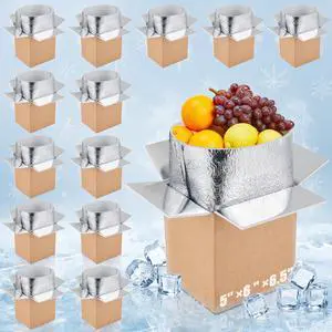 16 Pcs 6.5'' x 6'' x 5'' Small Insulated Cold Shipping Boxes for Frozen Food with Aluminum Foil Liner Insulated Bag Thermal Cooler Cold Pack Boxes for Hot or Fresh Food Mailing Packing 16 Pcs 6.5'' x 6'' x 5'' Small Insulated Cold Shipping Boxes for Frozen Food with Aluminum Foil Liner Insulated Bag Thermal Cooler Cold Pack Boxes for Hot or Fresh Food Mailing Packing