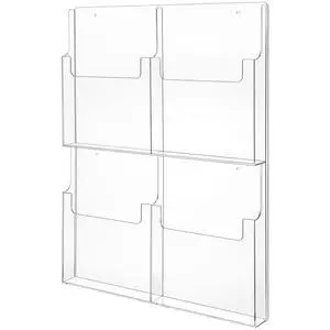 4 Pocket Acrylic Brochure Holder Wall Mount 11.8 x 8.78 Clear Pamphlet Holder Plastic Trifold Flyer Rack Magazine Display Stand Wall Hanging Organizer for Office Menu Ads 4 Pocket Acrylic Brochure Holder Wall Mount 11.8 x 8.78 Clear Pamphlet Holder Plastic Trifold Flyer Rack Magazine Display Stand Wall Hanging Organizer for Office Menu Ads