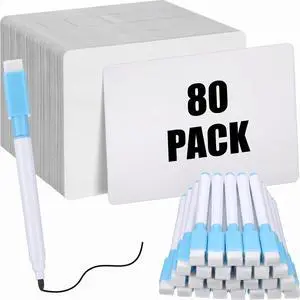 80 Pcs Dry Erase Lapboard Set with Markers Dry Erase Boards Classroom Pack Small White Board 9"X12" Mini Double Sided Whiteboard Set Lapboards for School Supplies 80 Pcs Dry Erase Lapboard Set with Markers Dry Erase Boards Classroom Pack Small White Board 9"X12" Mini Double Sided Whiteboard Set Lapboards for School Supplies