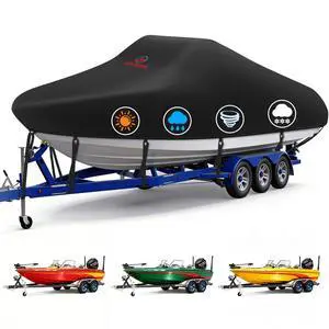 Comnova Boat Cover 14-16 FT - Marine Grade Trailerable Boat Cover Heavy Duty & Waterproof - Fit 14 to 16ft V-Hull, Tri-Hull, Fishing Boats, Runabout, Bowrider, Fish & Ski, and Pro-Style Bass Boats Comnova Boat Cover 14-16 FT - Marine Grade Trailerable Boat Cover Heavy Duty & Waterproof - Fit 14 to 16ft V-Hull, Tri-Hull, Fishing Boats, Runabout, Bowrider, Fish & Ski, and Pro-Style Bass Boats