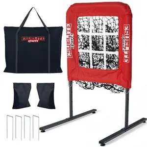 9 Hole Pitching Net with Strike Zone, Baseball Softball Pitching Target Adjustable Height Portable Indoor Outdoor Training Equipment for Pitchers of All Levels, Coaches, and Players 9 Hole Pitching Net with Strike Zone, Baseball Softball Pitching Target Adjustable Height Portable Indoor Outdoor Training Equipment for Pitchers of All Levels, Coaches, and Players