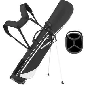 Lightweight Golf Stand Bag, 4-Way Full-Length Dividers, Holds Up to 10 Clubs, 3.7 lbs Golf Bag with Dual Straps & Stand for Driving Range, Par 3, and Standard Courses Lightweight Golf Stand Bag, 4-Way Full-Length Dividers, Holds Up to 10 Clubs, 3.7 lbs Golf Bag with Dual Straps & Stand for Driving Range, Par 3, and Standard Courses