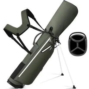 Lightweight Golf Stand Bag, 4-Way Full-Length Dividers, Holds Up to 10 Clubs, 3.7 lbs Golf Bag with Dual Straps & Stand for Driving Range, Par 3, and Standard Courses Lightweight Golf Stand Bag, 4-Way Full-Length Dividers, Holds Up to 10 Clubs, 3.7 lbs Golf Bag with Dual Straps & Stand for Driving Range, Par 3, and Standard Courses